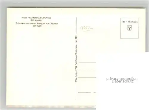 AK / Ansichtskarte Oberzell_Reichenau Schatzkammer Reliquiar um 1000 Oberzell Reichenau