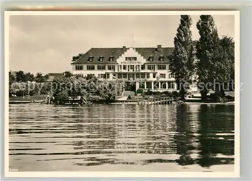 AK / Ansichtskarte Insel_Reichenau Strandhotel Loechnerhaus Ansicht vom See aus Insel Reichenau