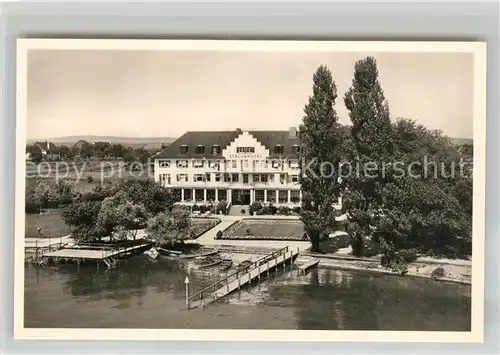 AK / Ansichtskarte Insel_Reichenau Strandhotel Loechnerhaus Fliegeraufnahme Insel Reichenau
