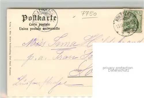 AK / Ansichtskarte Konstanz_Bodensee Katzgasse Zeichnung Kuenstlerkarte Konstanz_Bodensee