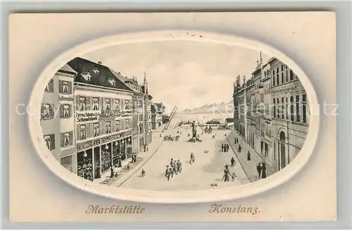 AK / Ansichtskarte Konstanz_Bodensee Marktstaette Kuenstlerkarte Konstanz_Bodensee