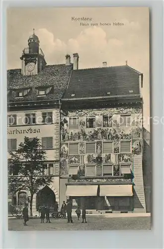 AK / Ansichtskarte Konstanz_Bodensee Haus Zum hohen Hafen Hotel Barbarossa Historisches Gebaeude Konstanz_Bodensee