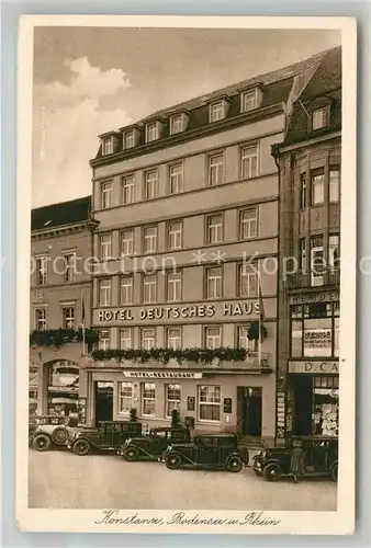 AK / Ansichtskarte Konstanz_Bodensee Hotel Deutsches Haus Kupfertiefdruck Konstanz_Bodensee