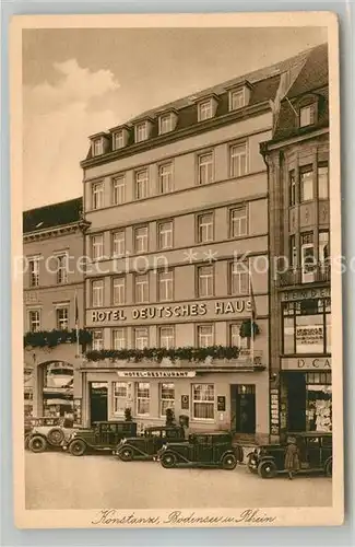 AK / Ansichtskarte Konstanz_Bodensee Hotel Deutsches Haus Kupfertiefdruck Konstanz_Bodensee