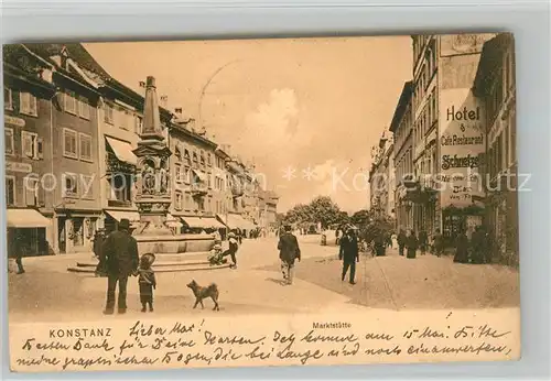 AK / Ansichtskarte Konstanz_Bodensee Marktstaette Brunnen Konstanz_Bodensee