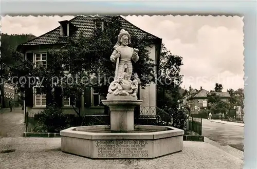 AK / Ansichtskarte Hornberg_Schwarzwald Brunnen Erinnerung Hornberger Schie&#223;en Hornberg Schwarzwald