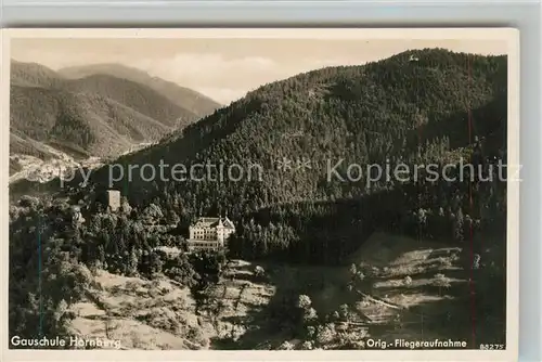 AK / Ansichtskarte Hornberg_Schwarzwald Fliegeraufnahme Gauschule Hornberg Schwarzwald