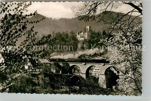 AK / Ansichtskarte Hornberg_Schwarzwald Schloss Viadukt Hornberg Schwarzwald