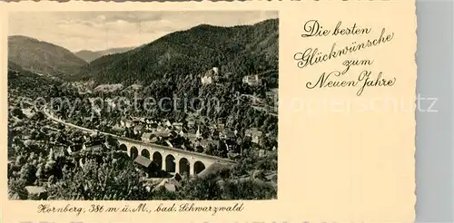 AK / Ansichtskarte Hornberg_Schwarzwald Panorama Neujahrskarte Hornberg Schwarzwald