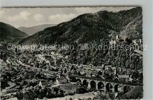 AK / Ansichtskarte Hornberg_Schwarzwald Panorama Viadukt Schloss Stadt Hornberg Schwarzwald