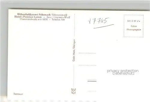 AK / Ansichtskarte Schonach_Schwarzwald Hotel Pension Lamm Speisesaal Schonach Schwarzwald