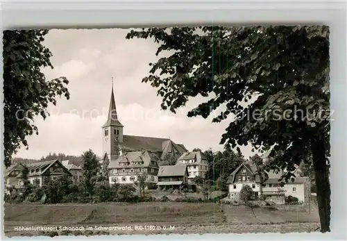 AK / Ansichtskarte Schonach_Schwarzwald Panorama Kirche Schonach Schwarzwald