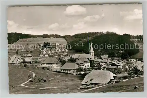 AK / Ansichtskarte Schonach_Schwarzwald Panorama Kirche Schonach Schwarzwald