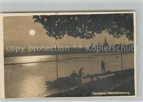 AK / Ansichtskarte Konstanz_Bodensee Abendstimmung Mondschein Konstanz_Bodensee