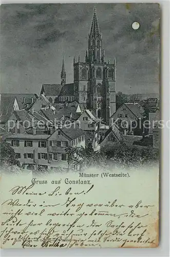 AK / Ansichtskarte Konstanz_Bodensee M?nster Mondschein Konstanz_Bodensee