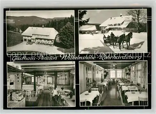AK / Ansichtskarte Schonach_Schwarzwald Rohrhardsberg Gasthaus Pension Wilhelmsh&#246;he Winter Schonach Schwarzwald