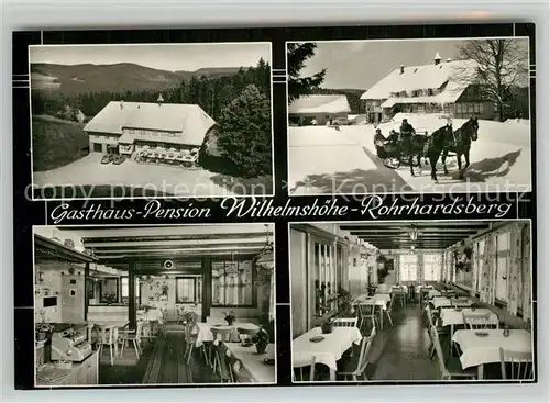 AK / Ansichtskarte Schonach_Schwarzwald Rohrhardsberg Gasthaus Wilhelmsh&#246;he Winter Schonach Schwarzwald
