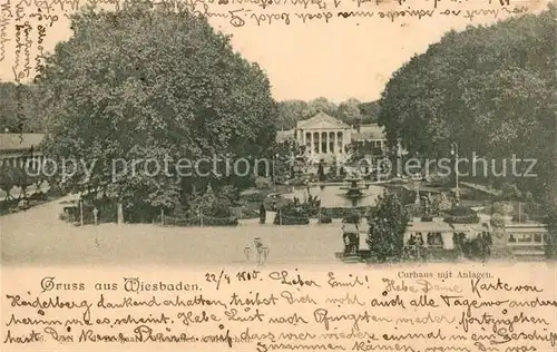 AK / Ansichtskarte Wiesbaden Curhaus mit Anlagen Wiesbaden