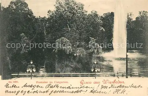 AK / Ansichtskarte Wiesbaden Fontaine im Curgarten Wiesbaden