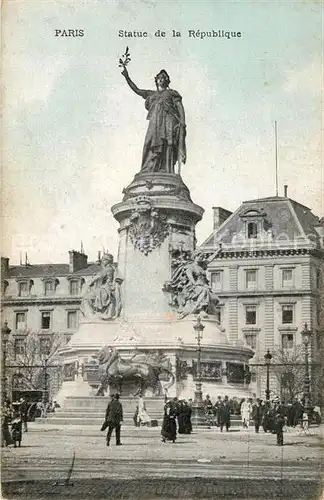 AK / Ansichtskarte Paris Statue de la Republique Paris