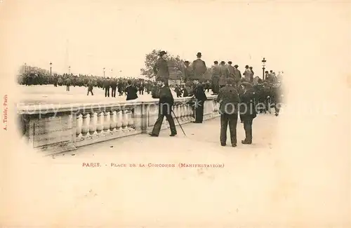 AK / Ansichtskarte Paris Place de la Concorde Manifestation Paris