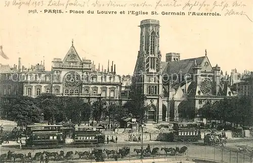 AK / Ansichtskarte Paris Place du Louvre et lEglise St Germain l Auxerrois Paris