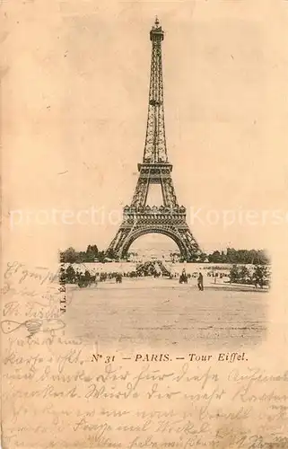 AK / Ansichtskarte Paris Tour Eiffel Paris