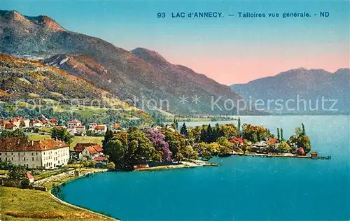 AK / Ansichtskarte Annecy_Haute Savoie Lac_dAnnecy Talloires vue generale Annecy Haute Savoie