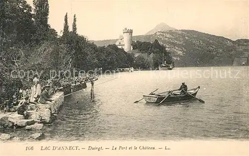 AK / Ansichtskarte Annecy_Haute Savoie Lac dAnnecy Duingt Le Port et le Chateau Annecy Haute Savoie