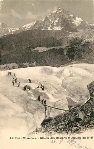 AK / Ansichtskarte Chamonix Glacier des Bossons et Aiguille du Midi Chamonix