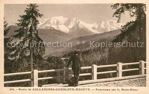 AK / Ansichtskarte Sallanches Route de Sallanches Combloux Megeve Panorama sur le Mont Blanc Sallanches