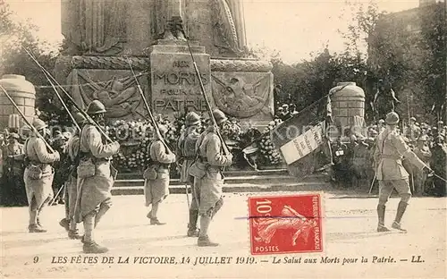 AK / Ansichtskarte Paris Les Fetes de la Victoire 14 Juillet 1919 Le Salut aux Morts pour la Patrie Paris