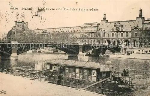 AK / Ansichtskarte Paris Le Louvre et le Pont des Saints Peres Paris