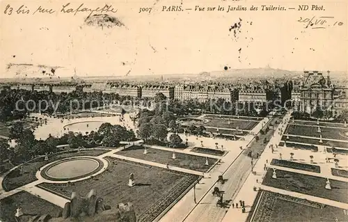 AK / Ansichtskarte Paris Vue sur les Jardins des Tuileries Paris
