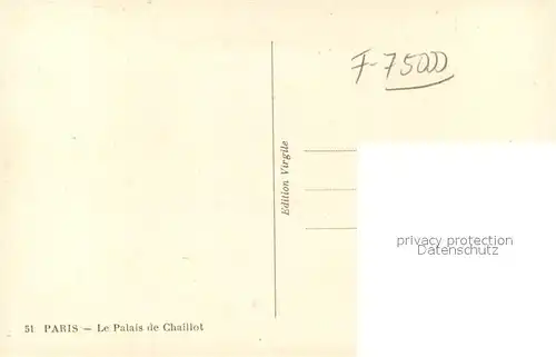 AK / Ansichtskarte Paris Le Palais de Chaillot Paris