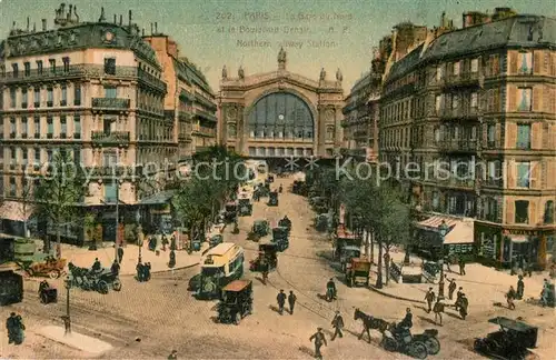 AK / Ansichtskarte Paris Gare du Nord et le Boulevard Denaire Paris