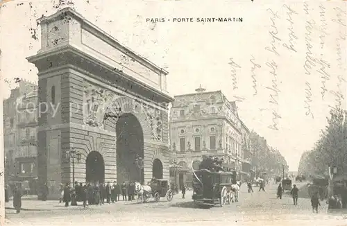 AK / Ansichtskarte Paris Porte Saint Martin Paris