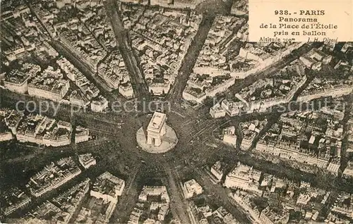 AK / Ansichtskarte Paris Panorama de la Place de lEtoile pris en ballon Paris