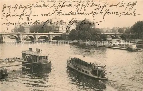 AK / Ansichtskarte Paris Ile de la Cite et Pont Neuf Paris