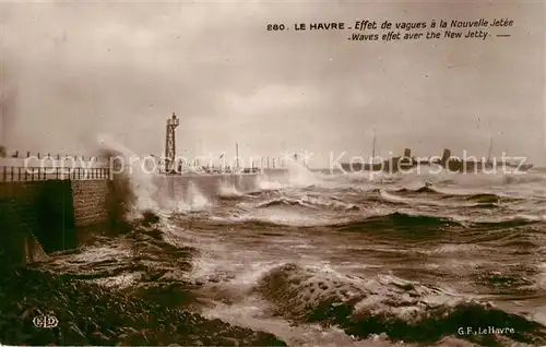 AK / Ansichtskarte Le_Havre Effet de vagues a la Nouvelle Jetee Le_Havre