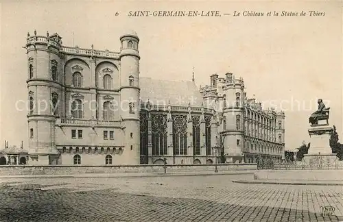 AK / Ansichtskarte Saint Germain en Laye Le Chateau et la Statue de Thiers Saint Germain en Laye