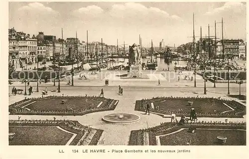 AK / Ansichtskarte Le_Havre Place Gambetta et les nouveaux jardins Le_Havre
