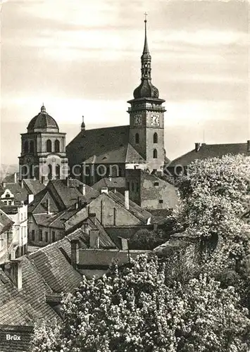 AK / Ansichtskarte Bruex_Most_Sudetengau Mittelpunkt des Braunkohlenbergbau Kirchenpartie Bruex_Most_Sudetengau