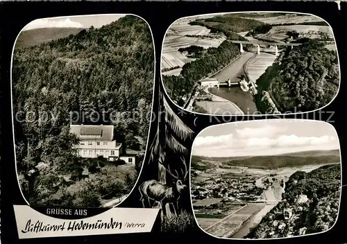 AK / Ansichtskarte Hedemuenden Fliegeraufnahme Werrapartien Hedemuenden