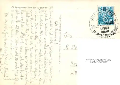 AK / Ansichtskarte Christianental Haeuser am Wasser bei Wernigerode Christianental