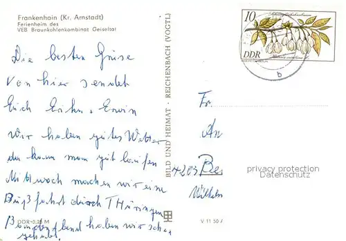 AK / Ansichtskarte Frankenhain_Thueringen Ferienheim VEB Braunkohlekombinat Geiseltal Frankenhain Thueringen