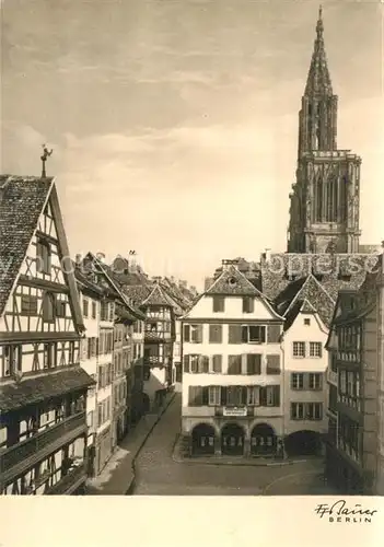 AK / Ansichtskarte Strassburg_Elsass Ferkemarkt und Muenster Strassburg Elsass