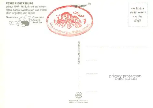 AK / Ansichtskarte Riegersburg Basaltfelsen Feste Riegersburg
