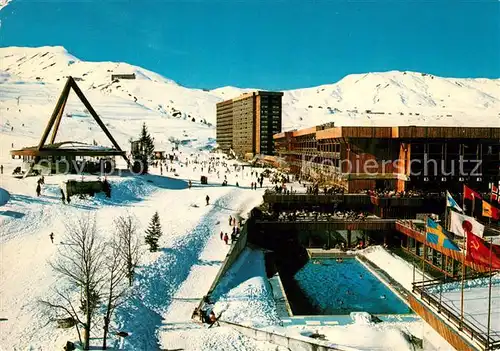 AK / Ansichtskarte Le_Corbier Freibad im Schnee Le_Corbier