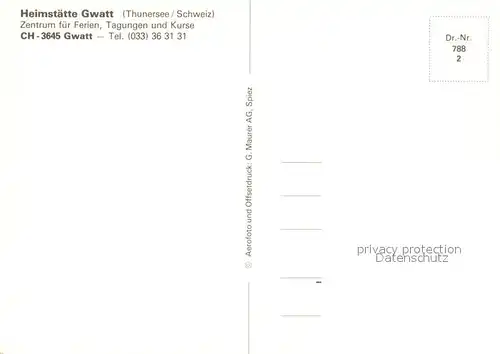 AK / Ansichtskarte Gwatt Fliegeraufnahme Heimstaette Thunersee Gwatt